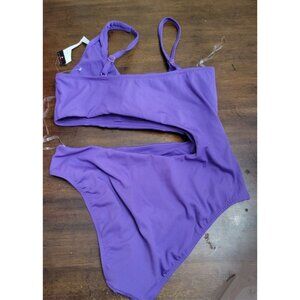 NWOTD Bar III LG Micro Rib Purple Monokini Swimsuit 126639
